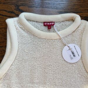 STAUD Ivory Textured Knit Top